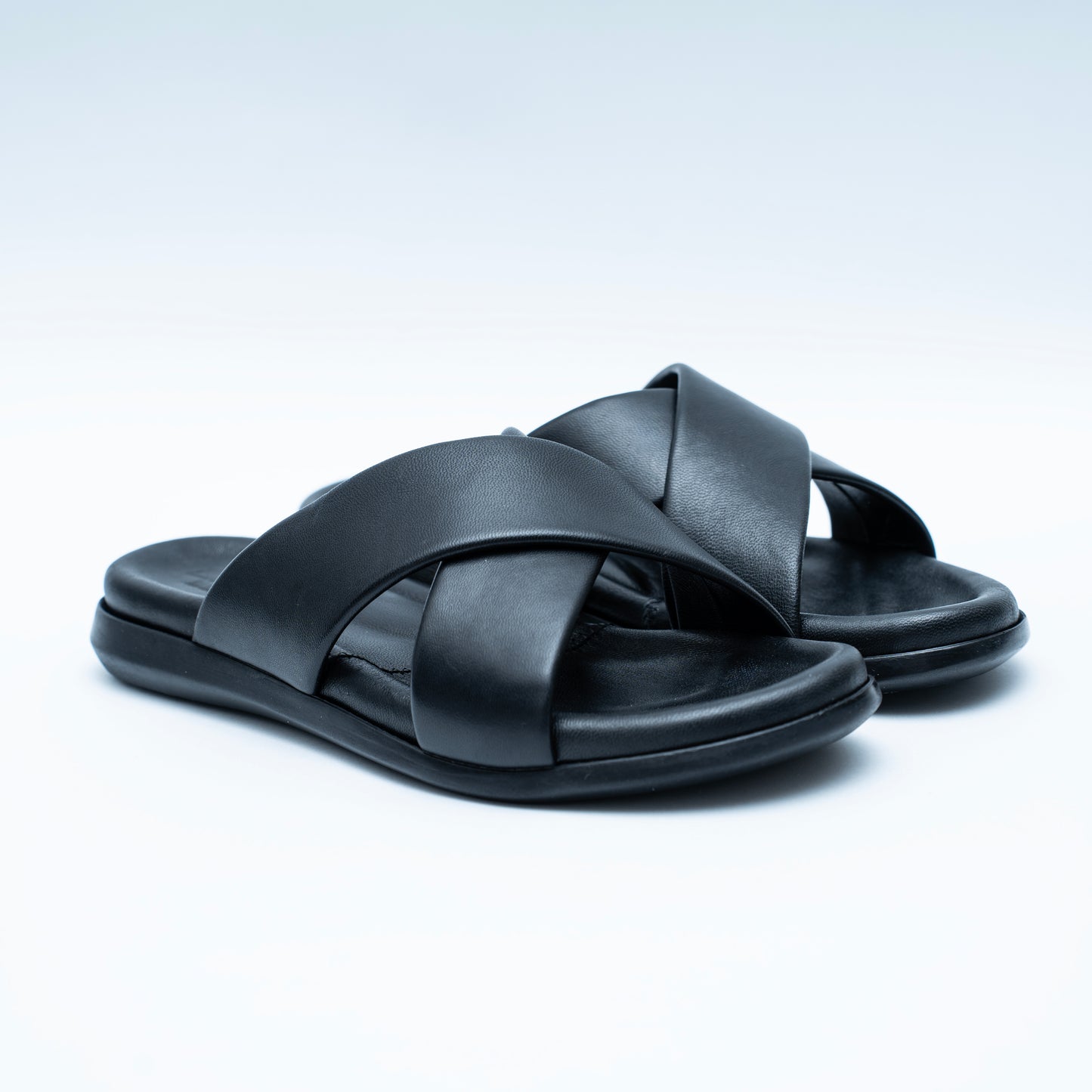 LCVINCI Croisé – Mule Homme en Cuir Tressé Noir