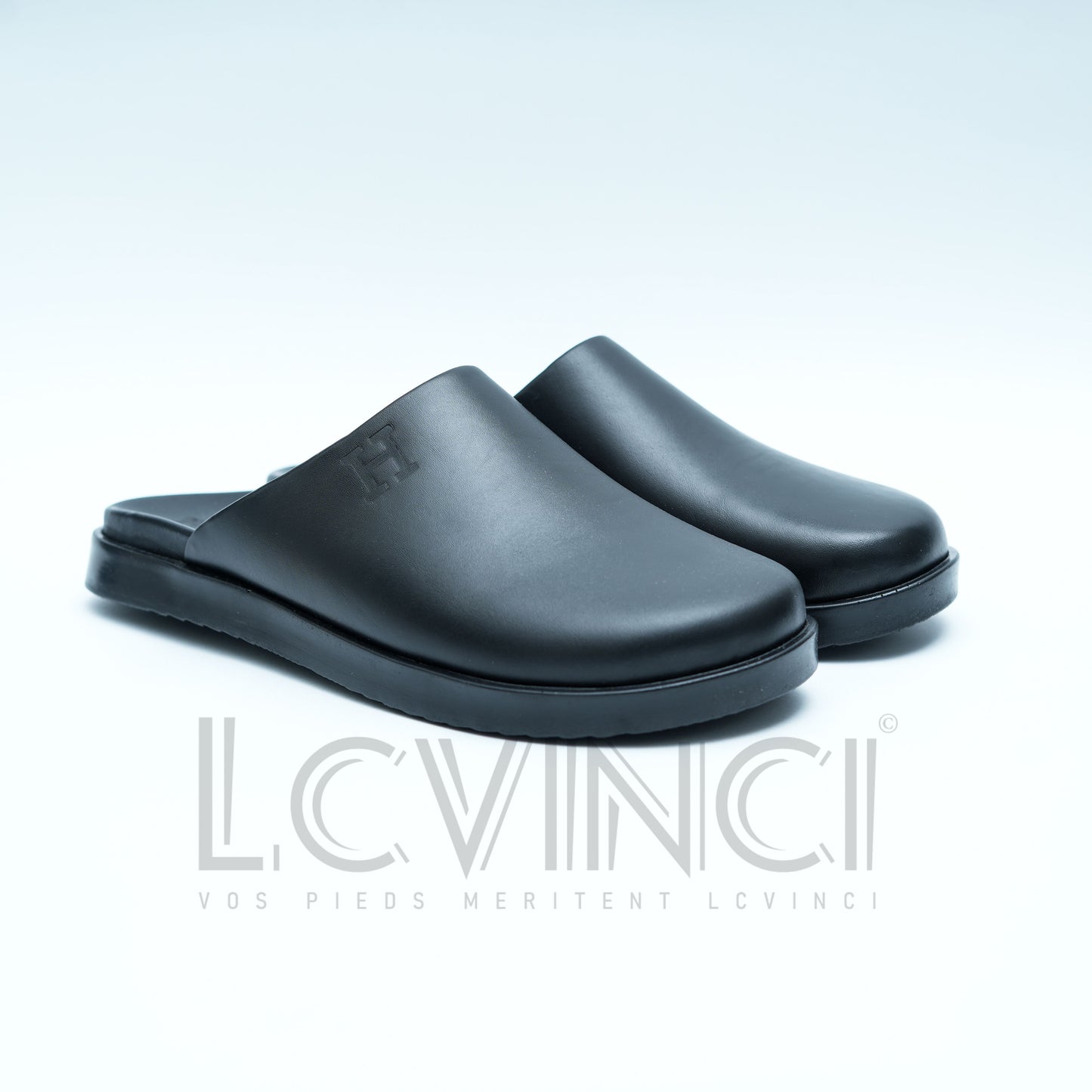 Sabot en Cuir Bleu – Esprit Hermès (LC3)