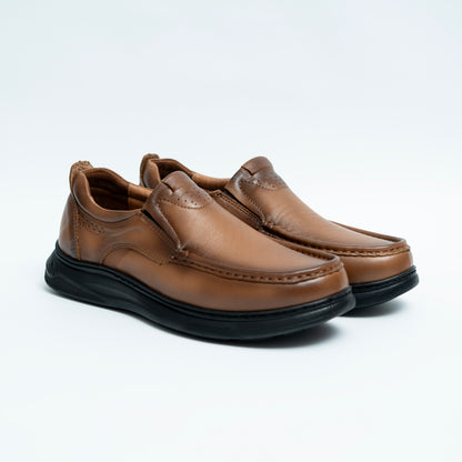 Chaussure en Cuir Tabac– Élégance & Bien-être Médical (LC4)