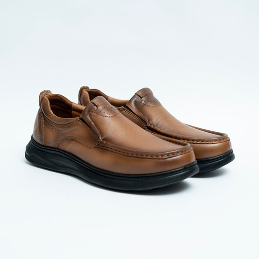 Chaussure en Cuir Tabac– Élégance & Bien-être Médical (LC4)