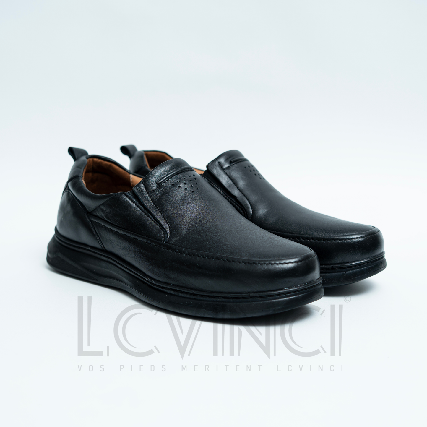 Chaussure en Cuir Marron Élégance & Confort  (LC5)