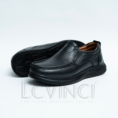 Chaussure en Cuir Noir– Élégance & Bien-être Médical (LC4)