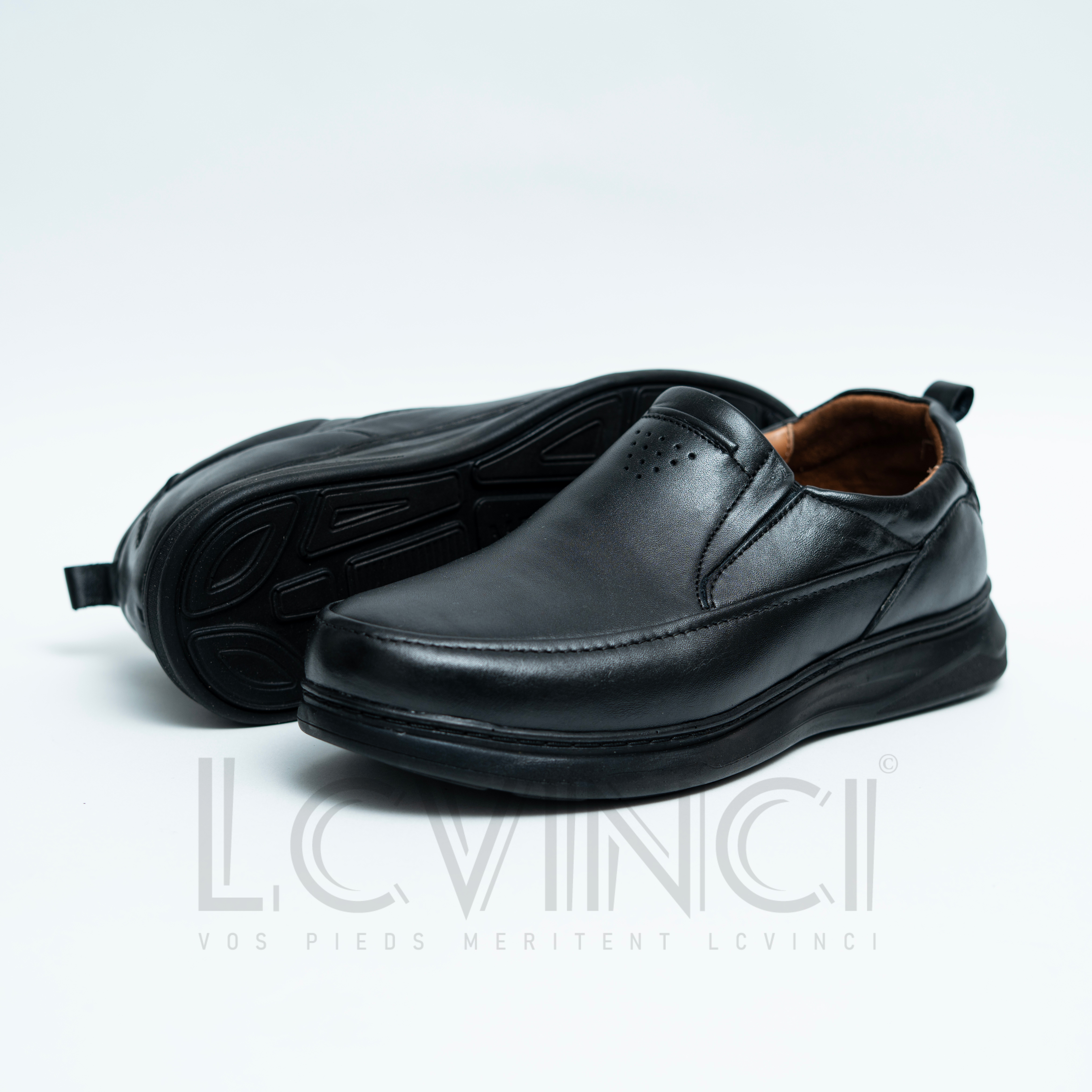 Chaussure en Cuir Marron Élégance & Confort  (LC5)