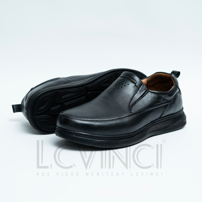 Chaussure en Cuir Noir  Élégance & Confort  (LC5)