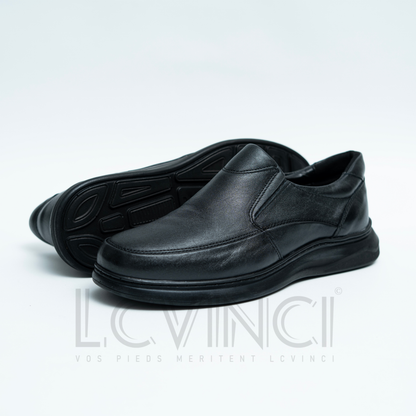 Chaussure en Cuir Noir – Style Moderne &  Médical (LC6)