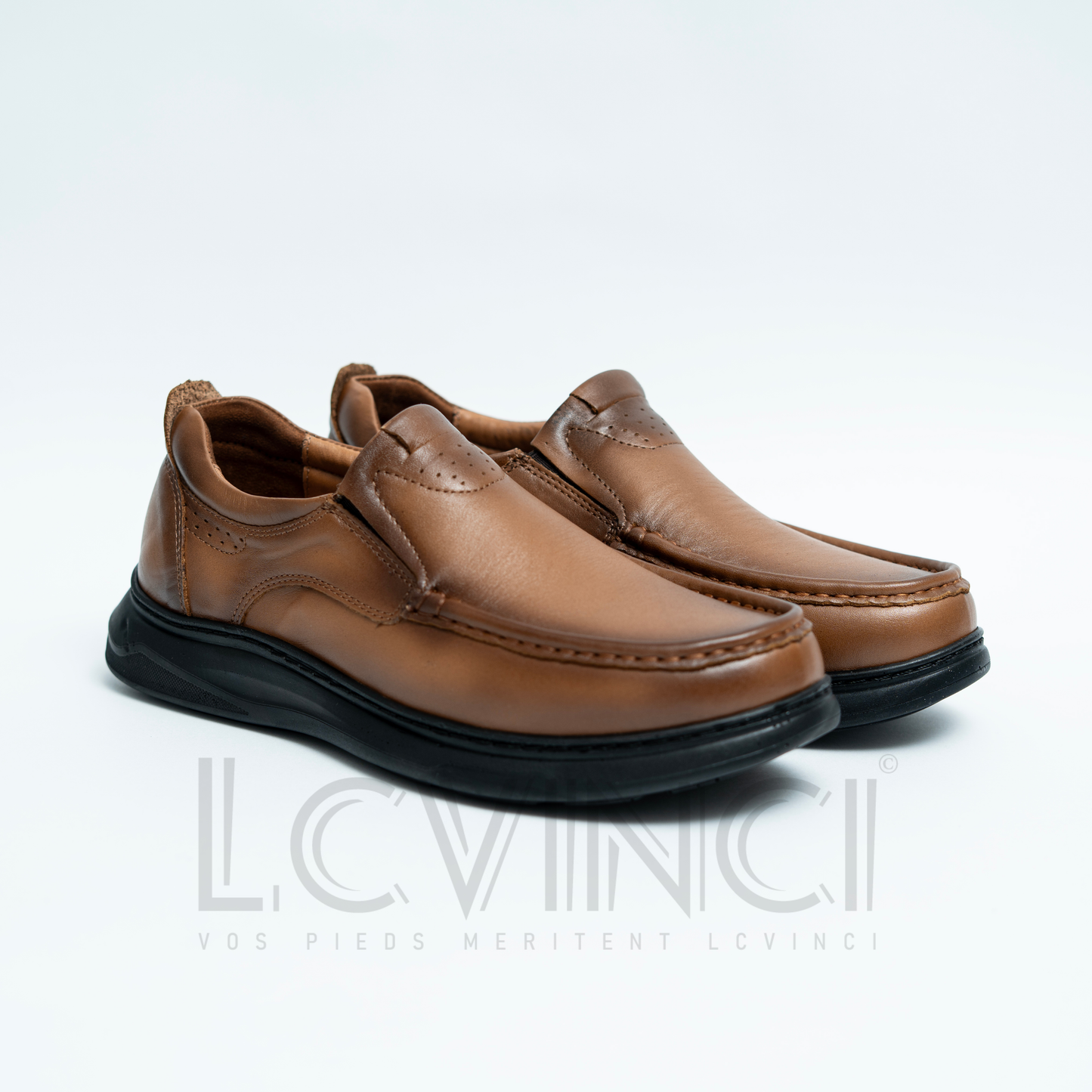 Chaussure en Cuir Noir– Élégance & Bien-être Médical (LC4)