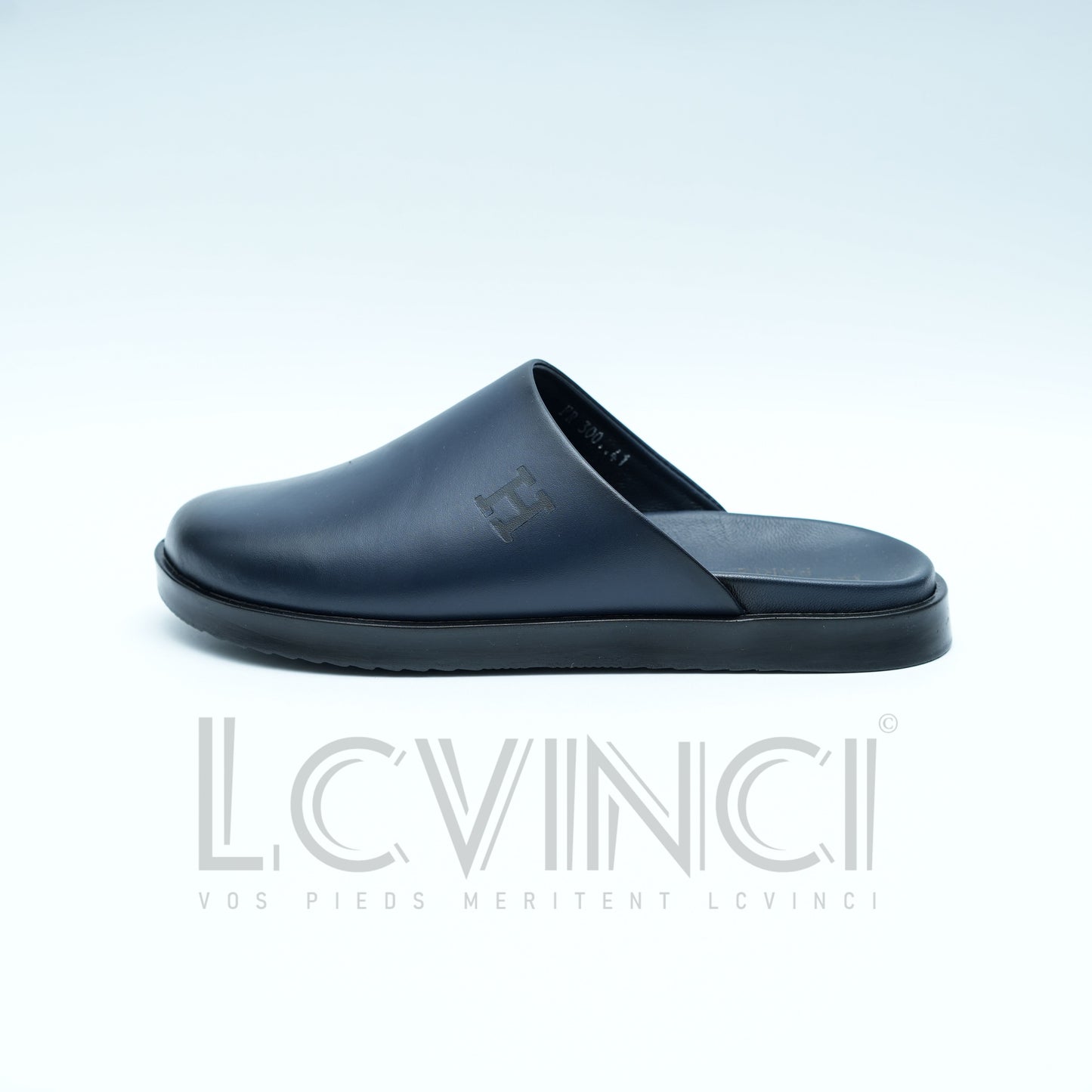 Sabot en Cuir Bleu – Esprit Hermès (LC3)