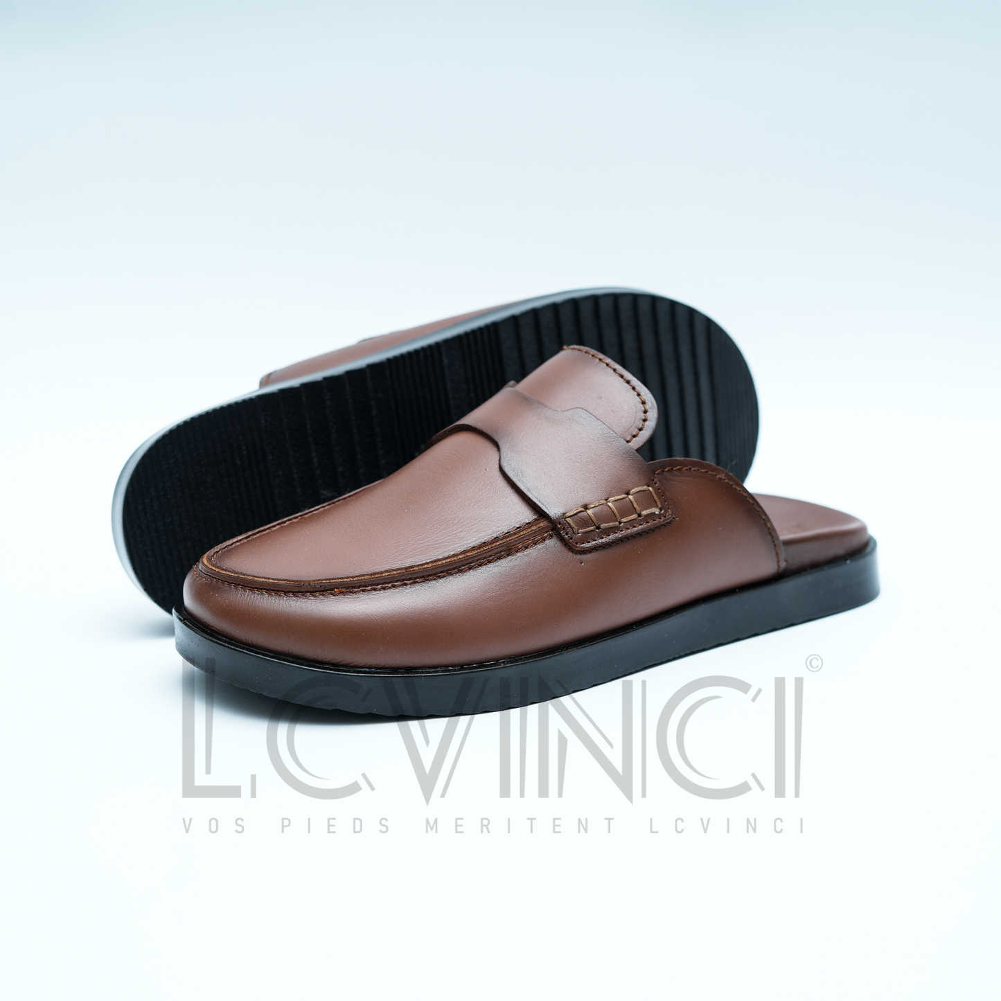 Sabot en Cuir Tabac – Esprit Hermès