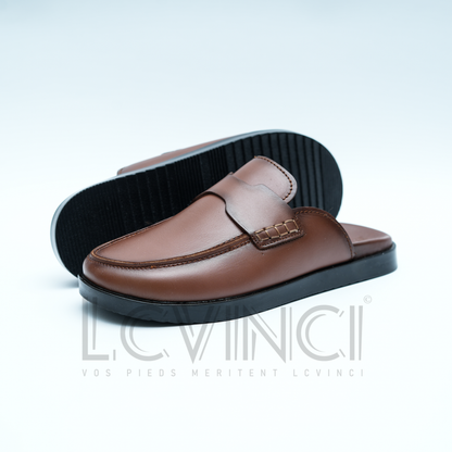 Sabot en Cuir Tabac – Esprit Hermès