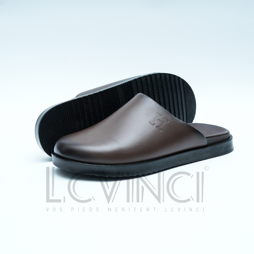 Sabot en Cuir Marron – Esprit Hermès (LC3)