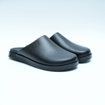 Sabot en Cuir Noir – Esprit Hermès (LC3)