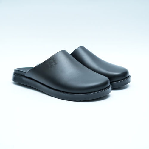 Sabot en Cuir Noir – Esprit Hermès (LC3)