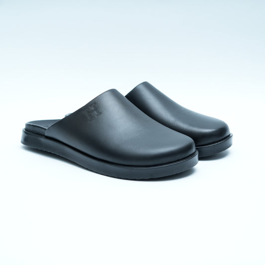 Sabot en Cuir Noir – Esprit Hermès (LC3)