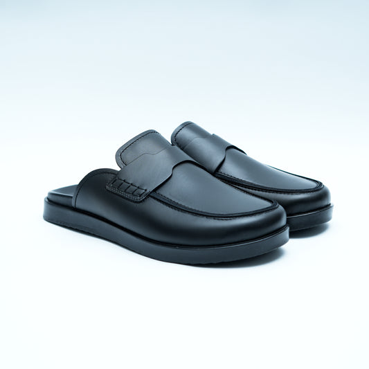 Sabot en Cuir Noir – Esprit Hermès